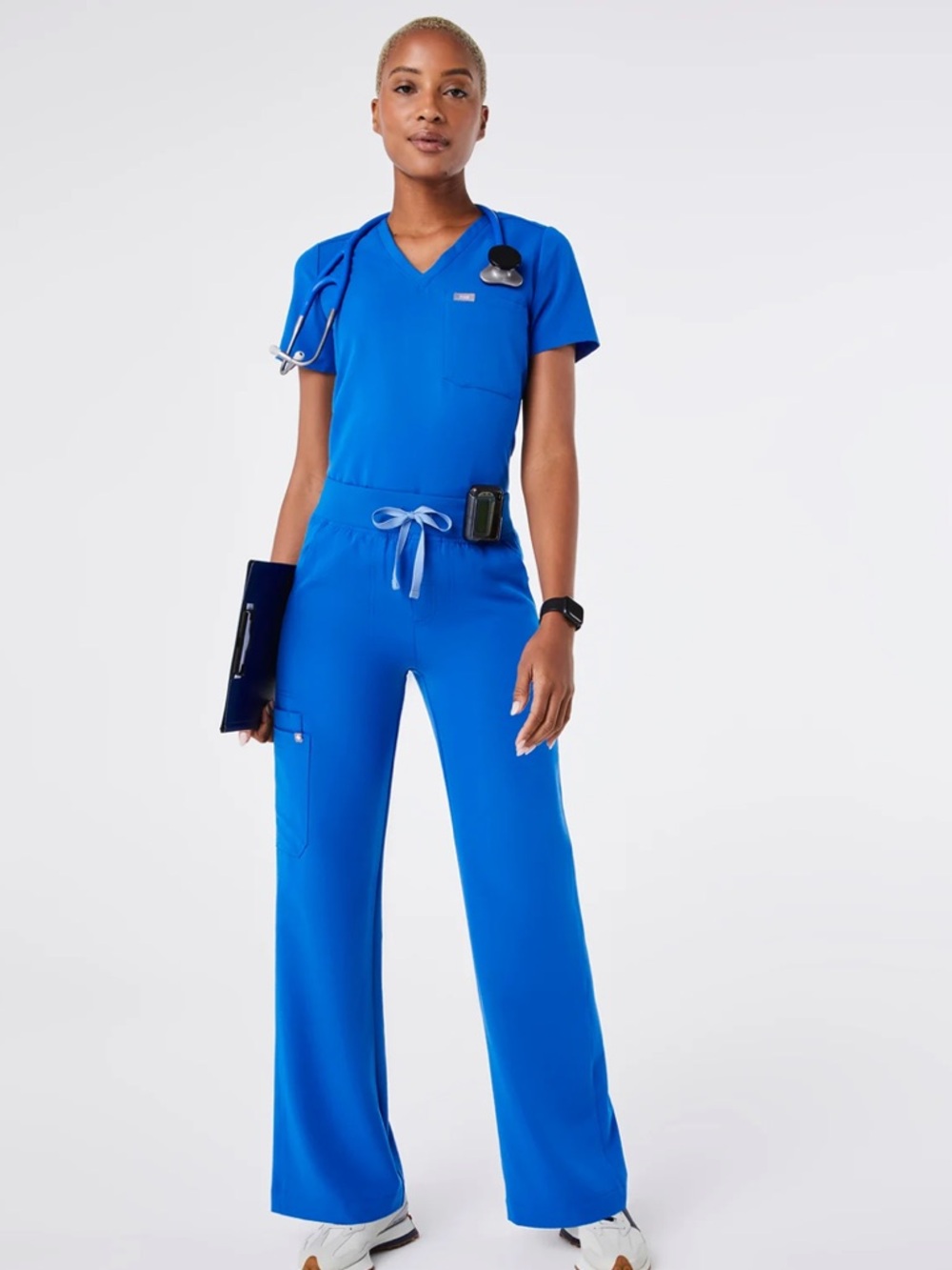 Figs Technical Collection V‑Neck Scrub Top and pants scrub set